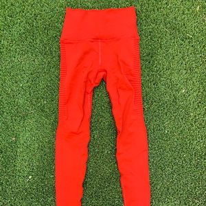 Alphalete Red High-Waist Seamless Leggings